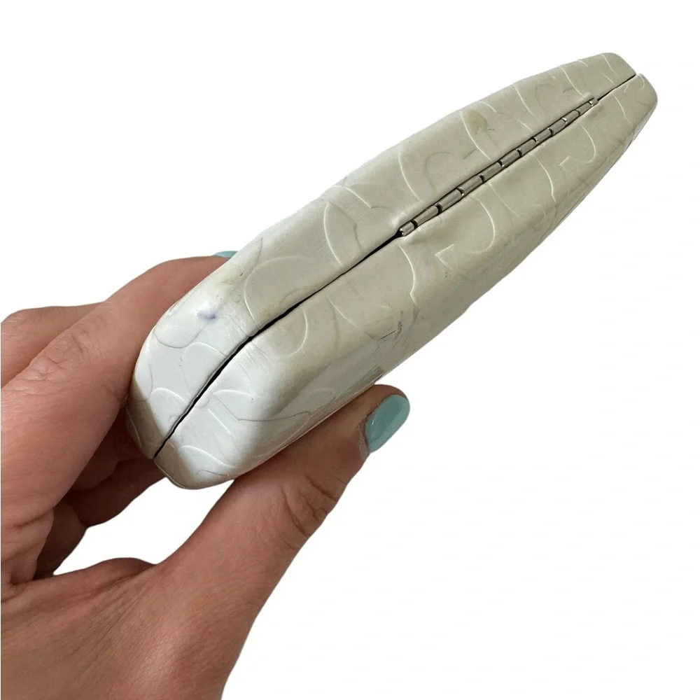 Coach Embossed Hard‎ Glasses Case in Putty
